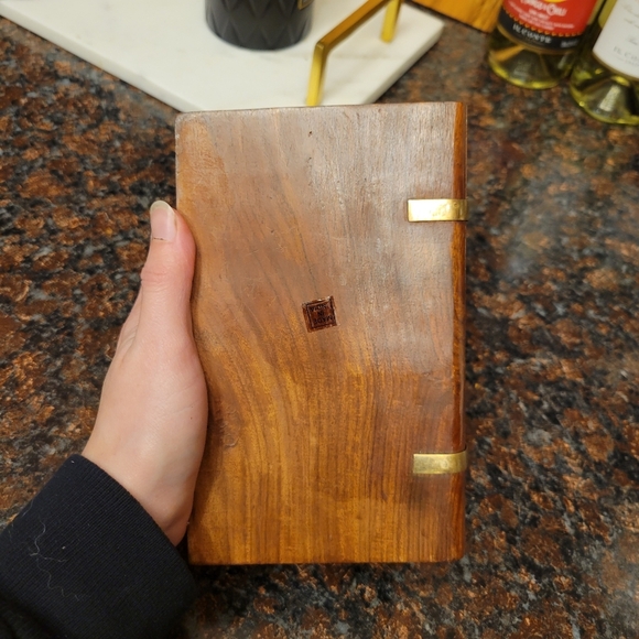 Vintage Book Shaped Box with Brass Indian Rosewood Keepsake Box mid century - Picture 6 of 8